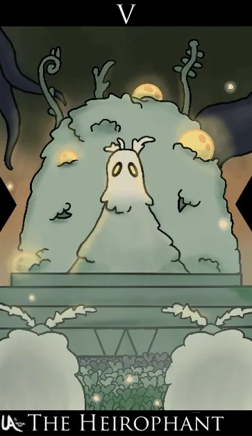 The Moss Prophet in tarot card form